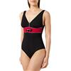 HAUTE PRESSION T8005 CO1, Costume Intero Donna, Noir et Bordeaux,
