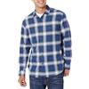 Amazon Essentials Camicia in flanella a maniche lunghe Uomo, Blu Bianco Motivo Quadri Grandi, XXL