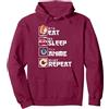 Anime Manga Kawaii Regalo Giapponesi Manga Kawaiano Giapponese - Cute Eat Sleep Anime Repeat Felpa con Cappuccio, Unisex per Adulti, Bordeaux, XL