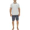 pierre cardin underwear Pigiama da Uomo in Cotone, da Notte da Uomo, con Maglietta e Pantaloncini, Grigio Chine/Nero, M