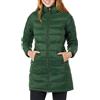 Amazon Essentials Piumino con Cappuccio Ripiegabile, Leggero e Idrorepellente (Disponibile in Taglie Forti) Donna, Verde Scuro, L