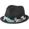 CHILLOUTS Cappello di Paglia Chicago Player da Sole Cappelli Spiaggia L/XL (58-60 cm) - Nero