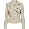 Only Onlgemma Faux Leather Biker Otw Noos Giacca Donna, Rivestimento Argento, 40