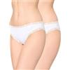 Nur Die Slip da Donna in Pizzo Invisible - Slip da Donna Senza Cuciture con Pizzo, Invisibili e Senza Cuciture, in Morbida Microfibra Leggera, Bianco, 36-38