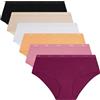 DIM Boxer donna set da 6 | Les Pockets Cotone Ecodim Confortevole e morbido | Cintura invisibile | Finiture extra piatte | Multicolore