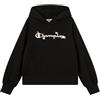 Champion Legacy Girls, Felpa con Cappuccio con Grafica, M, Nera, Nero, M