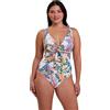 Sans Complexe Fidji Costume da Bagno One Piece, Stampa Bianca esotica, 46-48 Donna