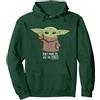 Star Wars The Mandalorian Grogu Don't Make Me Use The Force Felpa con Cappuccio, Unisex per Adulti, Verde Foresta, L