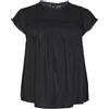 VERO MODA Vmdebbie Pleat S/L Top Ga Noos, T-Shirt Donna, Nero, M
