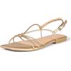 Amazon Essentials Strappy Flat Sandals Donna, Similpelle Dorata, 38 EU