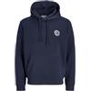 JACK & JONES Sweat Hood Pls Jjalliance-Felpa con Cappuccio, Blazer Blu Marine, 5XL Uomo