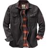 Legendary Whitetails Mens Flannel Lined Waxed Cotton Shirt Jacket, Tarmac, Medium