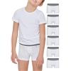 POMPEA 6 Pezzi Boxer Bambino in Cotone, Mutande per Bambini in Tessuto Jersey con Cinturino Elastico a Righe