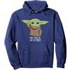 Star Wars The Mandalorian Grogu Don't Make Me Use The Force Felpa con Cappuccio, Unisex per Adulti, Navy, XXL