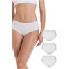 Lovable Slip Midi Pacco da 3 | Mutandine in Microfibra Taglio al Vivo | Laser Cut Invisibili sotto i Vestiti |Intimo Second Skin Micro Donna x3, Bianco, L