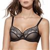 Selene, Reggiseno Donna con Ferretto e Coppe Imbottite, Inserti in Pizzo e Tulle, Collezione Antonela, Colore Nero, Taglia 6C