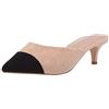 The Drop Paulina, Mules Bicolore, a Punta da Donna, Naturale/Nero, 39 EU