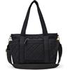 Amazon Essentials Borsa Tote in Cotone Trapuntato Donna, Nero, Taglia unica
