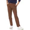 Amazon Essentials Pantaloni Chino da Lavoro a vestibilità Aderente Anti-Piega e Senza Pince Uomo, Marrone, 35W / 28L