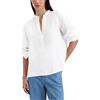 Marc O'Polo Marc OߴPolo Donna Camicia a tunica in lino con scollo a V, Bianco (White), 38