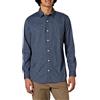 Amazon Essentials Camicia in Popeline Elasticizzato A Manica Lunga dalla vestibilità Aderente Uomo, Blu Marino Porpora Floreale, L