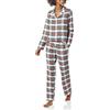 Amazon Essentials Pigiama da donna in flanella, a maniche lunghe, con bottoni sul davanti, rosso, tartan, XXL