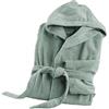 Ruggeri Accappatoio Cotone con Cappuccio Cintura Tasche, Verde Taglia S/M | Microspugna 100% Cotone di Alta Qualità, Ultra Morbido, Leggero e Super Assorbente, Unisex Uomo Donna Adulto Con Cappuccio