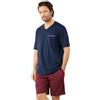 Eminence - Pigiama Corto da Uomo Business- Jersey 100% Cotone a Lunga Durata - Maglietta a Maniche Corte con Scollo a V + Pantaloncini 2 Tasche - Etichetta Oeko-Tex® Standard 100, Marina/Bordeaux, S