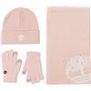 Timberland Damen Doppelschichtiger Schal, Mütze und Handschuh Beanie, Cammeo Rose, Taglia unica