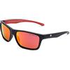 CLANDESTINE - Occhiali da Sole Square 6 Matte Black Red - Lenti in Nylon Rosso Nero e Montatura in Acetato - Occhiali da Sole Unisex - Smart Vision Technology - Più Nitidezza e Meno Riflessi