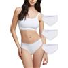 POMPEA 3 Pezzi Slip Donna in Cotone Elasticizzato Seamless, Mutande con Cinturino Elastico Logato (Bianco, XXL)