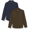 JACK & JONES JJPLAIN Fall Solid Shirt LS 2MP, Forest Night/Pack: Forest Night + Navy Blazer, M
