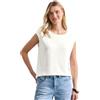 Street One Maglietta con Scollo Rotondo e Dettagli a Costine off White 44