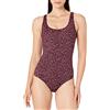Amazon Essentials Costume da Bagno Intero con Copertura Integrale (Disponibile per Taglie Forti) Donna, Rosso Mattone Leopardata, 46
