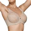 Selene, Reggiseno Donna in Pizzo Floreale Trasparente, con Ferretto e Fascia in Tulle, Senza Imbottitura, Collezione Melany, Colore Terra, Taglia 5C