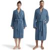 Möve Cappotto sciallato unisex Homewear Basic con collo sciallato, blu acciaio, S