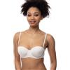 Dorina Reggiseno Donna Michelle Bandeau - Leggermente Imbottito, con Ferretto, Coppe Preformate, Spalline Multivia Regolabili, Spalline Trasparenti Incluse, Bianco