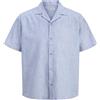 JACK & JONES Jjesummer Linen Blend Resort - Maglietta SN, Infinity, S