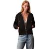 Calvin Klein Donna Felpa con Zip Archive Logo French Terry con Cappuccio, Nero (Black), L