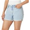 Amazon Essentials Pantaloncini in Denim a Vita Media, Vestibilità Aderente, Interno Gamba 10,2cm Donna, Lavaggio Leggero Classico, 38-40