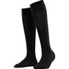 FALKE Cotton Touch W Kh sottili al ginocchio tinta unita 1 paio, Calzini lunghi Donna, Nero Black 3000, 35-38
