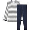 Petit Bateau A01DE, Pigiama Bambini e ragazzi, Bianco Marshmallow/Blu Smoking, 5 anni