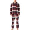Schiesser Pigiama Lungo da Uomo con Bottoni, in Flanella, Set Pigiama, Borgogna_182029, 56