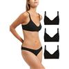 POMPEA 3 Pezzi Reggiseno Senza Ferretto in Cotone, Brassiere Morbida ed Elastica con Coppe Preformate