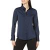 Amazon Essentials Camicia in Raso con Abbottonatura Frontale, vestibilità Classica (Disponibile in Taglie Forti) Donna, Blu Marino, XS