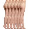 POMPEA 6 Paia Collant Donna 7 Denari Velati, Calze Donna Estive con Corpino Bikini Effetto Pizzo, Tassello Rinforato e Punte Invisibili