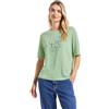 Street One A322706 T-Shirt con Pellicola Wording, Verde Giada Morbida, 44 Donna