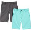 Simple Joys by Carter's Flat Front Shorts, Pack of 2 Pantaloncini, Grigio/Verde Menta, 3 Anni (Pacco da 2) Bimbo