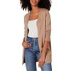 Amazon Essentials Open-front Cardigan, Cardigan Donna, Beige (Camel Heather Cam), Large