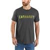 Carhartt T-shirt da Uomo Force, vestibilità comoda, a maniche corte, a maniche corte, logo a blocchi, Grigio, L